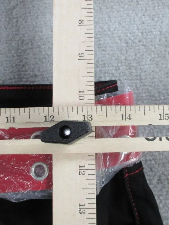 Social Collision Jeans Size 5 Red Star Studded Black Flare Belted Goth Y2K NWT - Picture 7 of 12